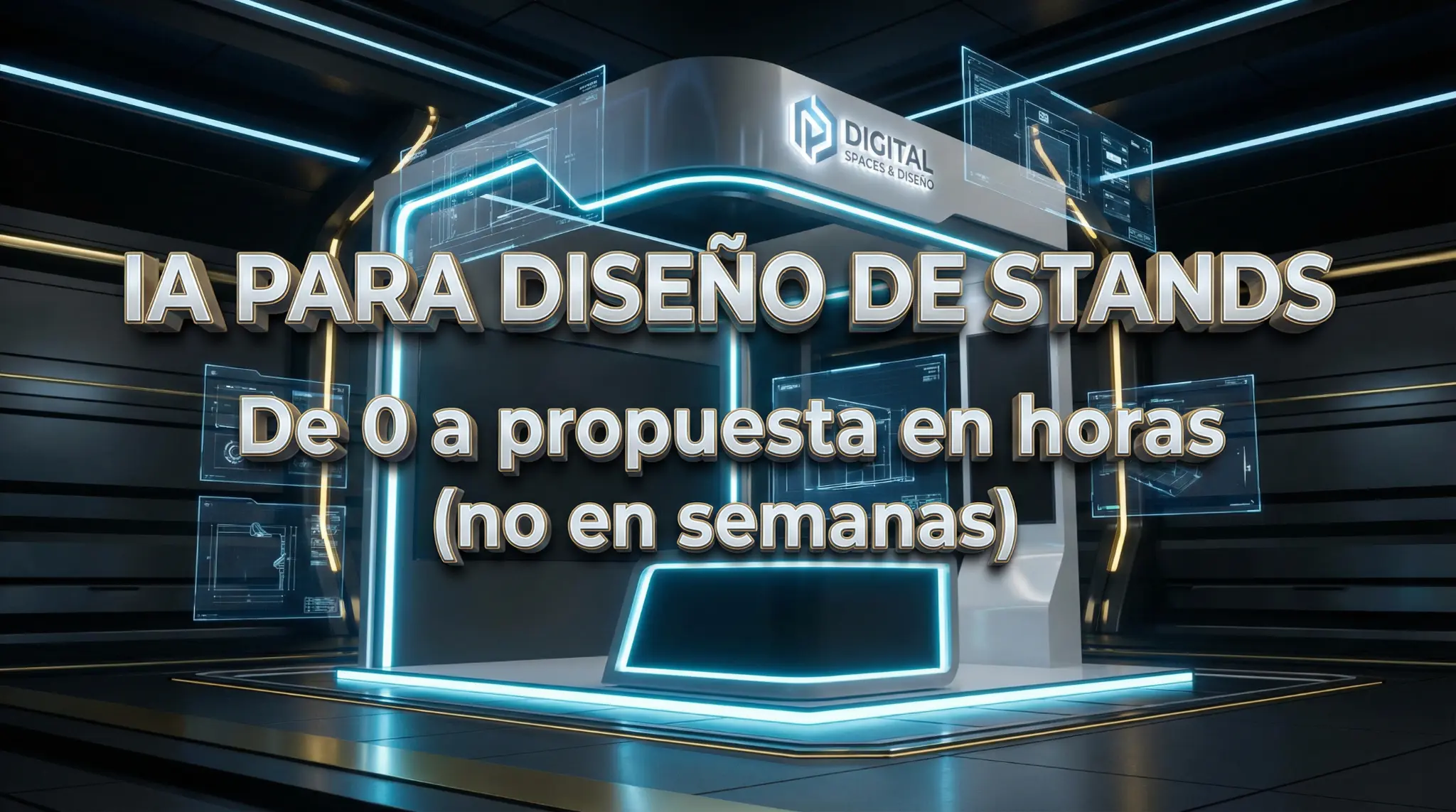 Stand moderno diseñado por Spaces Digital